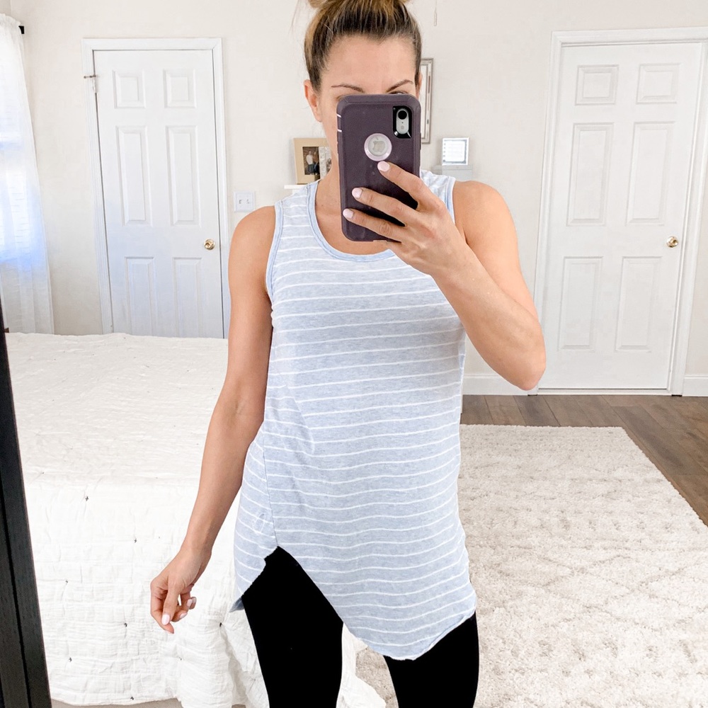 Frank & Eileen Tee Lab Asymmetrical Striped Tank
